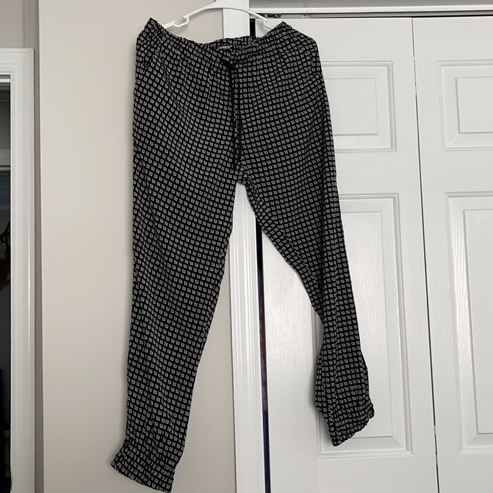 Black and white jogger pants